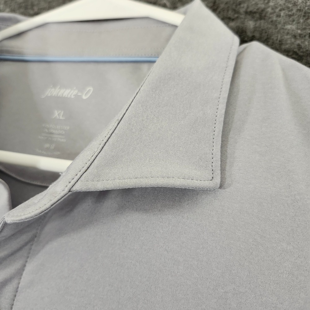 Johnnie-O West Coast Prep Mens XL Gray Ploy/Spandex Polo Shirt Surfer - Picture 2 of 11